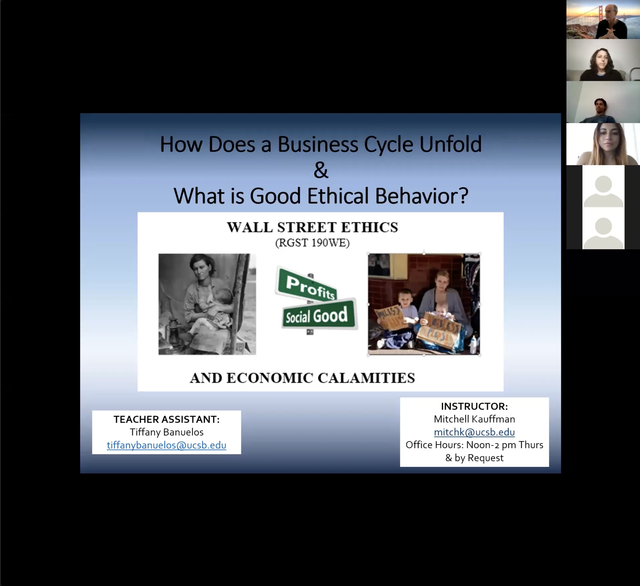 Wall Street Ethics Class 1 Video